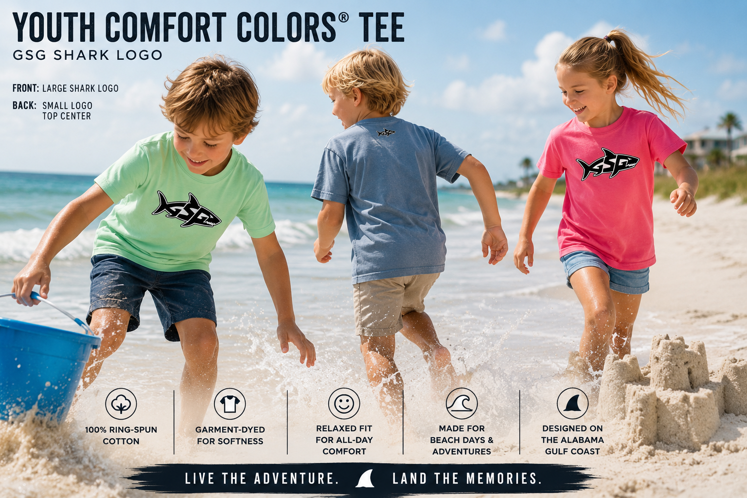 Youth Comfort Colors® Tee – GSG Shark Logo
